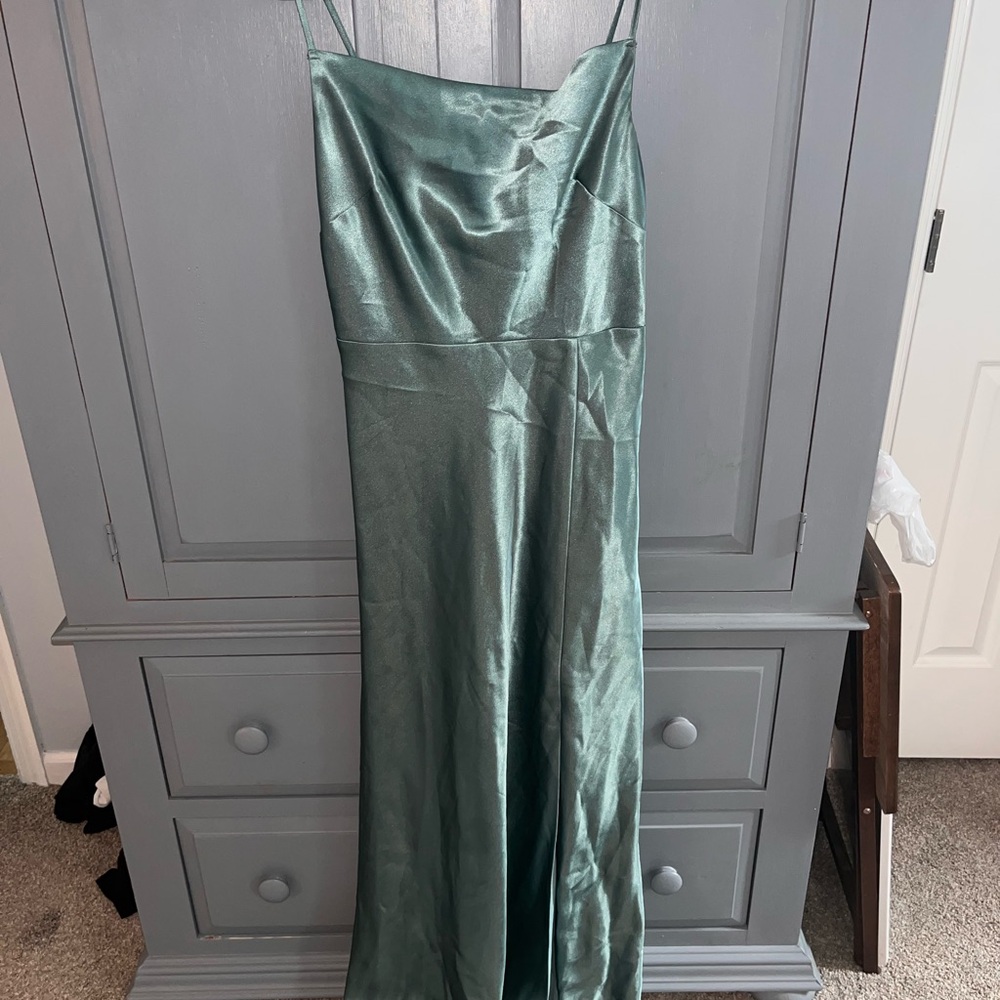 Birdy Grey Satin Teal Gown